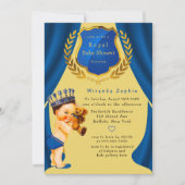 Invitation Royal Prince Blue et Gold Baby shower (Devant)