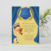 Invitation Royal Prince Blue et Gold Baby shower (Debout devant)