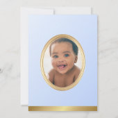 Invitation Royal Prince Castle Carriage Blue Gold Boy Photo (Dos)