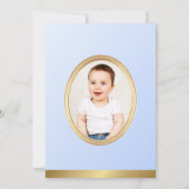 Invitation Royal Prince Castle Carriage Blue Gold Boy Photo (Dos)