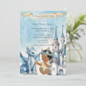 Invitation Royal Prince Castle Dragon Crown Blue Gold Boy (Debout devant)