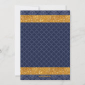 Invitation Royal Prince Navy Blue Gold Baby shower blanc 2 (Dos)