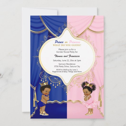 Invitation Royal Prince ou Princesse Genre Reveillez Invitati (Devant)