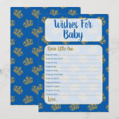 Invitation Royal Prince Souhaite Baby shower Game Blue (Devant / Derrière)