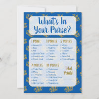 Royal Prince What's In Your Purse Baby shower Jeu