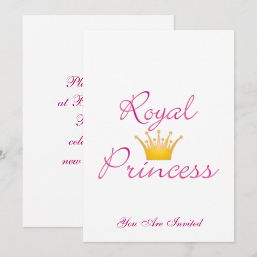 Invitation Royal Princess (Devant / Derrière)