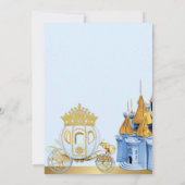 Invitation Royal Princess Castle Carriage Blue Gold Girl (Dos)