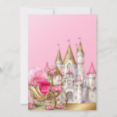 Invitation Royal Princess Castle Carriage Rose Gold Girl (Dos)
