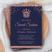 Invitation Royal Princess Rose Gold Parties scintillant Sweet