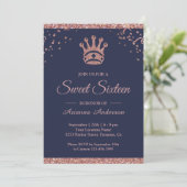 Invitation Royal Princess Rose Gold Parties scintillant Sweet (Debout devant)