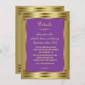 Invitation Royal Purple and Gold Baby Mariage Détails (Devant / Derrière)