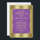 Invitation Royal Purple and Gold Birthday Party<br><div class="desc">Design moderne de la carte Royal Purple et Gold. Il donnera une touche unique à vos invitations de mariage. Sois différent ! Utilisez l'outil Personnaliser pour ajouter vos informations, apporter des modifications (comme le nombre d'années). Objets correspondants comme Save the Date, RSVP, articles d'affranchissement, que ce soit mon Matron d'honneur,...</div>