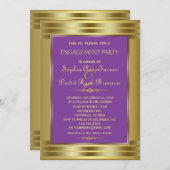 Invitation Royal Purple and Gold Engagement Party (Devant / Derrière)