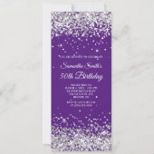 Invitation Royal Purple and Silver Parties scintillant 50e an (Devant)
