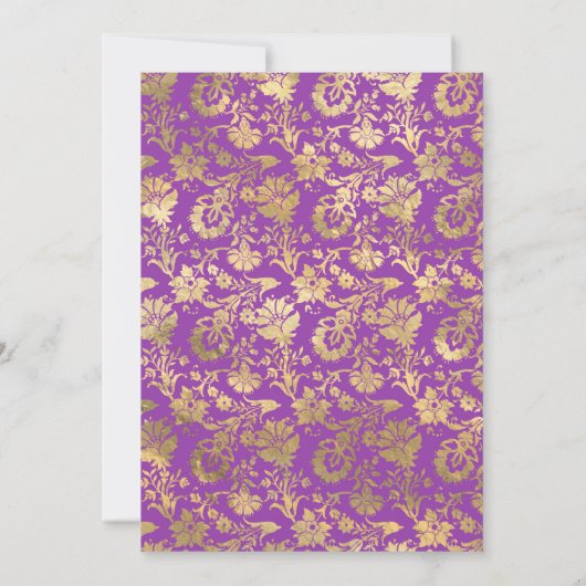 Invitation Royal Purple et Gold FlorMariage (Dos)