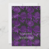 Invitation Royal Purple et Silver Floral Drive par douche (Dos)
