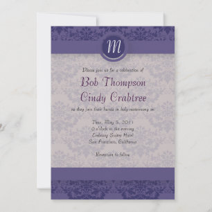 Invitation Royal Purple Mariage damassé