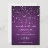 Invitation Royal Purple & String Lights Mariage de soirée (Devant)