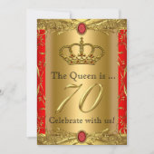 Invitation Royal Queen King Regal Red Gold 70e anniversaire (Devant)