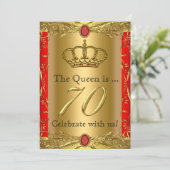 Invitation Royal Queen King Regal Red Gold 70e anniversaire (Debout devant)
