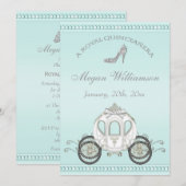 Invitation Royal Quinceañera Princess Coach & Sparkle Heels (Devant / Derrière)