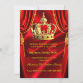 Invitation Royal Red Gold King Queen Crown Birthday Party 2 (Dos)