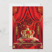 Invitation Royal Red Gold Queen Crown Birthday Party (Dos)