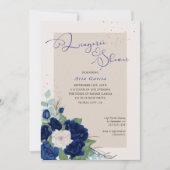 Invitation Royal Rose Blue Ivory Floral Lingerie Douche (Devant)