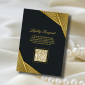 Invitation Royal Rustic Gold Elegant QR Code Mariage musulman