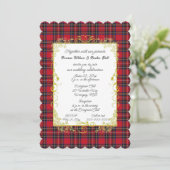 Invitation Royal Stewart Original Tartan Avec Cadre Or (Debout devant)