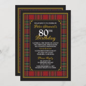 Invitation Royal Stuart Royal Stewart Tartan 80e anniversaire (Devant / Derrière)