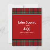 Invitation Royal Stuart Tartan 40e anniversaire de fête Invit (Dos)