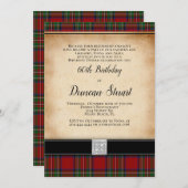 Invitation Royal Stuart Tartan 60e anniversaire de fête Invit (Devant / Derrière)