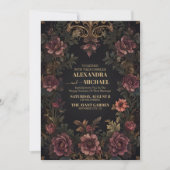 Invitation Royal Victorian Floral Mariage gothique (Devant)