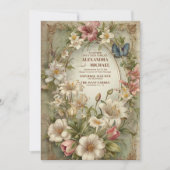 Invitation Royal Victorian Floral Ornamy Mariage (Devant)