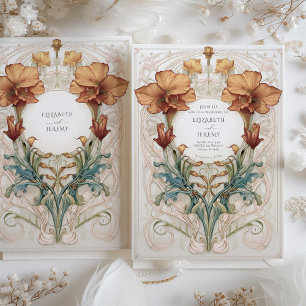 Invitation Royal Victorian Regal Cuivre Ivory Floral Mariage