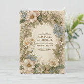 Invitation Royal Victorian Whimsical Floral Mariage (Debout devant)