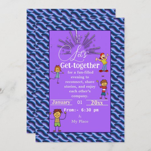 Invitation Royal violet (Devant / Derrière)