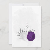 Invitation royal violet blanc fleurs argent nuptiale (Dos)