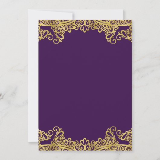 Invitation Royal violet or dentelle élégante Quinceañera Part (Dos)