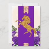 Invitation Royal violet Rose Fancy Western Charro (Dos)