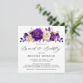 Invitation Royal Violet violet or Fête des mariées florale (Debout devant)