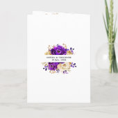Invitation Royal violet violet or Floral Mariage botanique (Dos)
