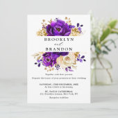 Invitation Royal violet violet or Floral Mariage botanique (Debout devant)