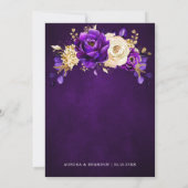 Invitation Royal violet violet or Floral Mariage botanique (Dos)