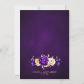 Invitation Royal violet violet or Floral Mariage botanique (Dos)