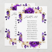 Invitation Royal violet violet Or Plat Botanique (Devant / Derrière)