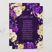 Invitation Royal violet violet or Plat Botanique Graphique I (Devant / Derrière)