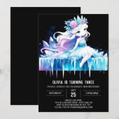 Invitation Royal Whimsy Princess Anniversaire (Devant / Derrière)