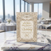 Invitation Royalcore Rococo Gold Swans Fairytale Wedding